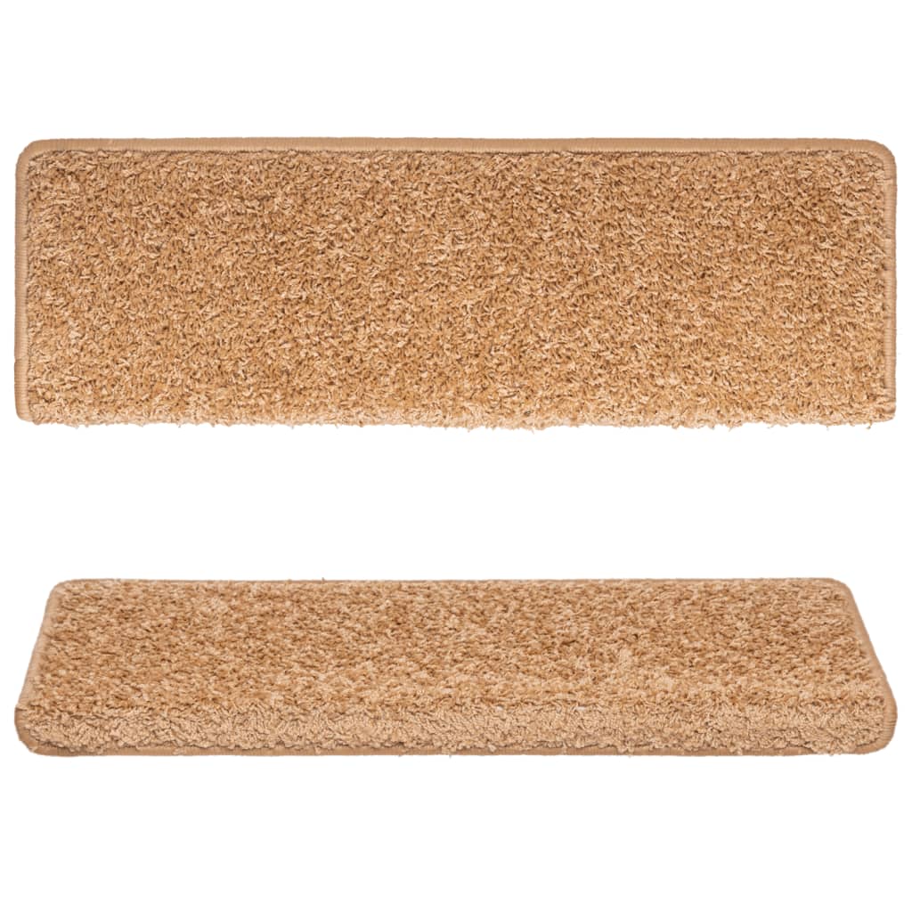 Tapis de marche 15 pcs 65x21x4 cm Beige Bord rectangulaire