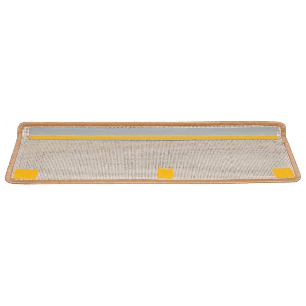 Tapis de marche 15 pcs 65x21x4 cm Beige Bord rectangulaire