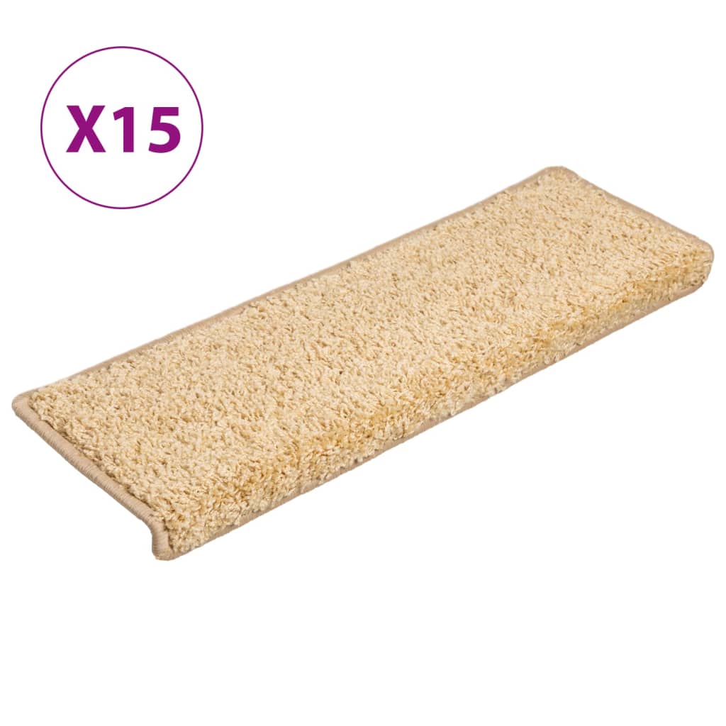 Stufenmatten 15 Stk. 65x21x4 cm Creme Rechteckiger Rand