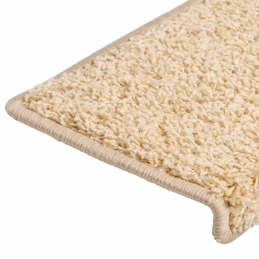 Stufenmatten 15 Stk. 65x21x4 cm Creme Rechteckiger Rand