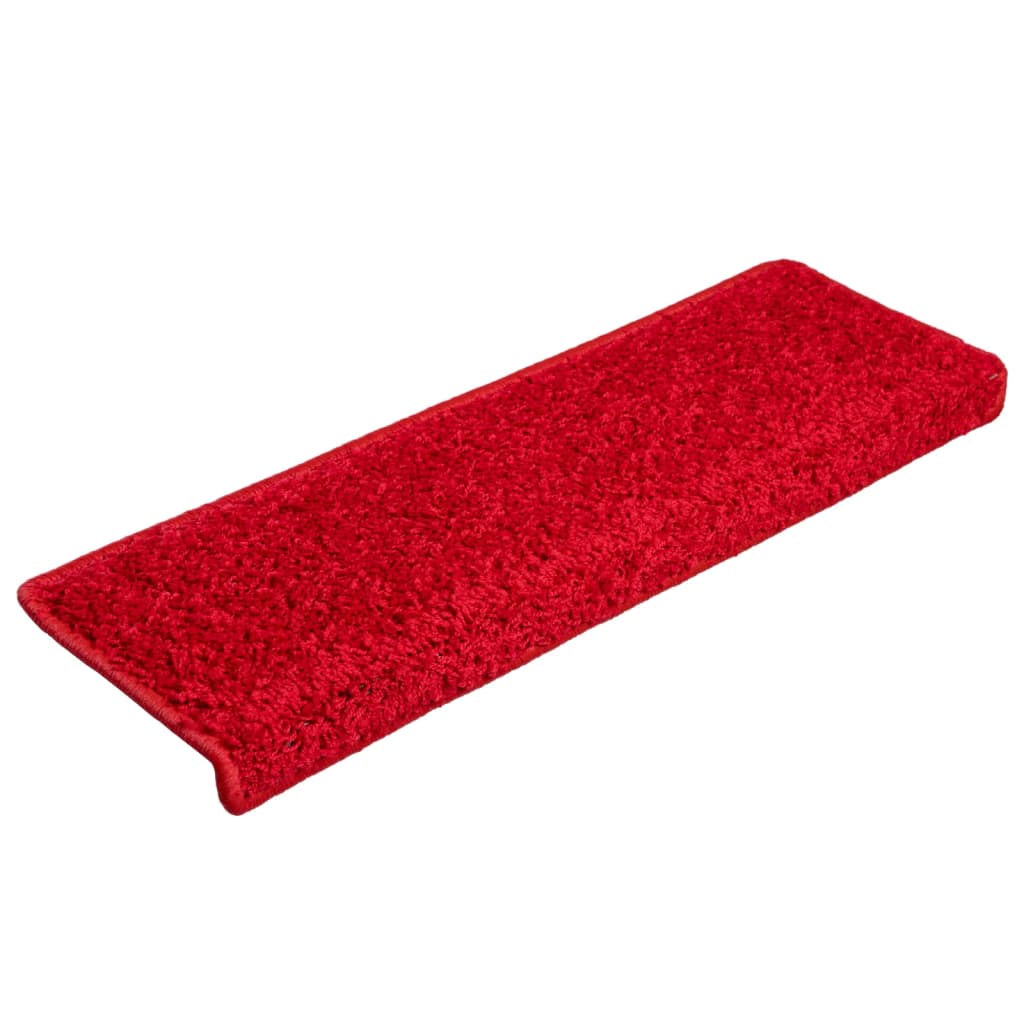 Stair Mats 15 pcs. 65x21x4 cm Red Rectangular Edge