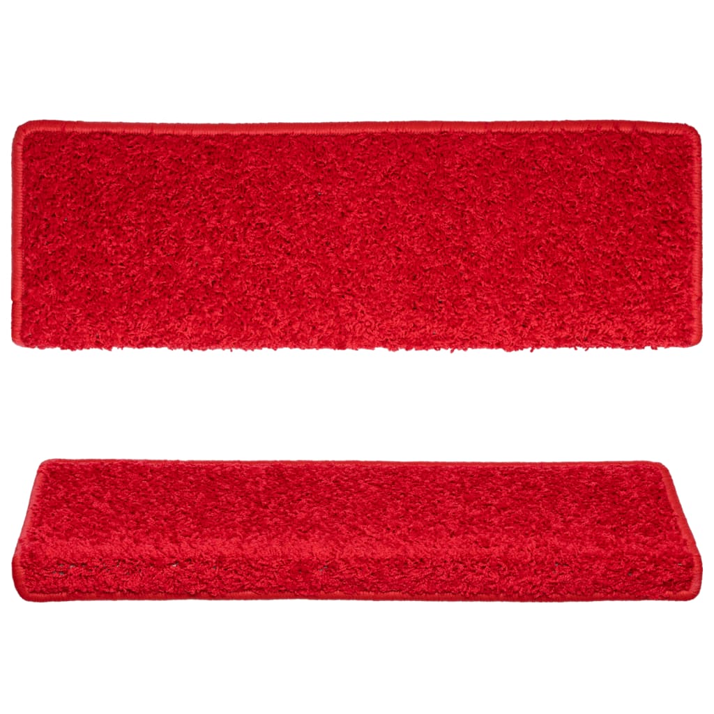 Stair Mats 15 pcs. 65x21x4 cm Red Rectangular Edge