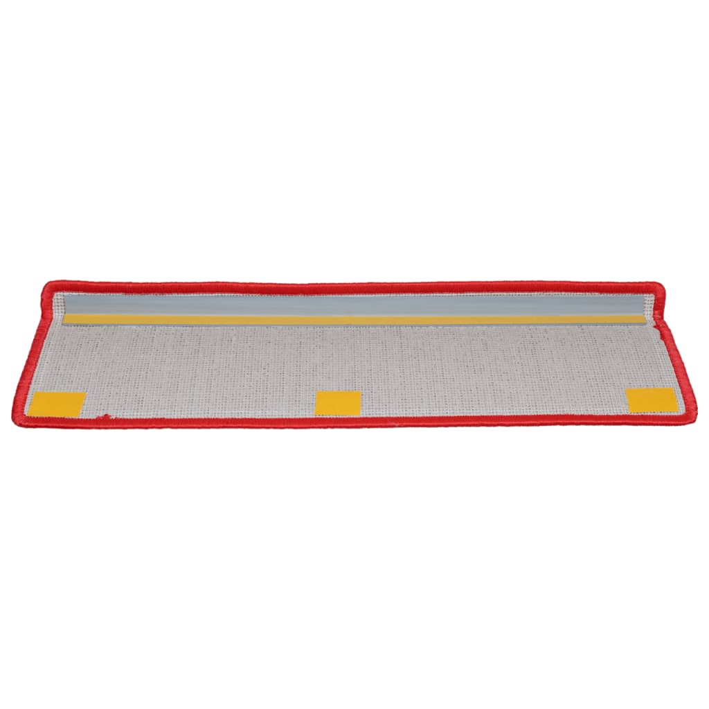 Stair Mats 15 pcs. 65x21x4 cm Red Rectangular Edge
