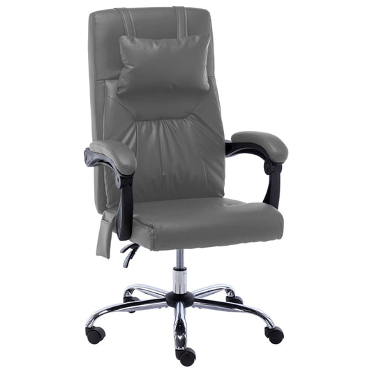Chaise de bureau massante anthracite similicuir