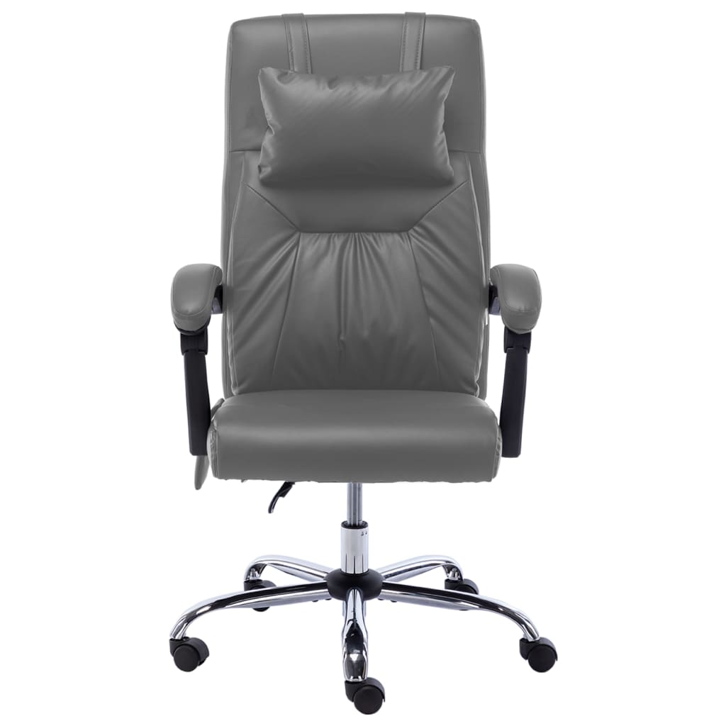 Chaise de bureau massante anthracite similicuir