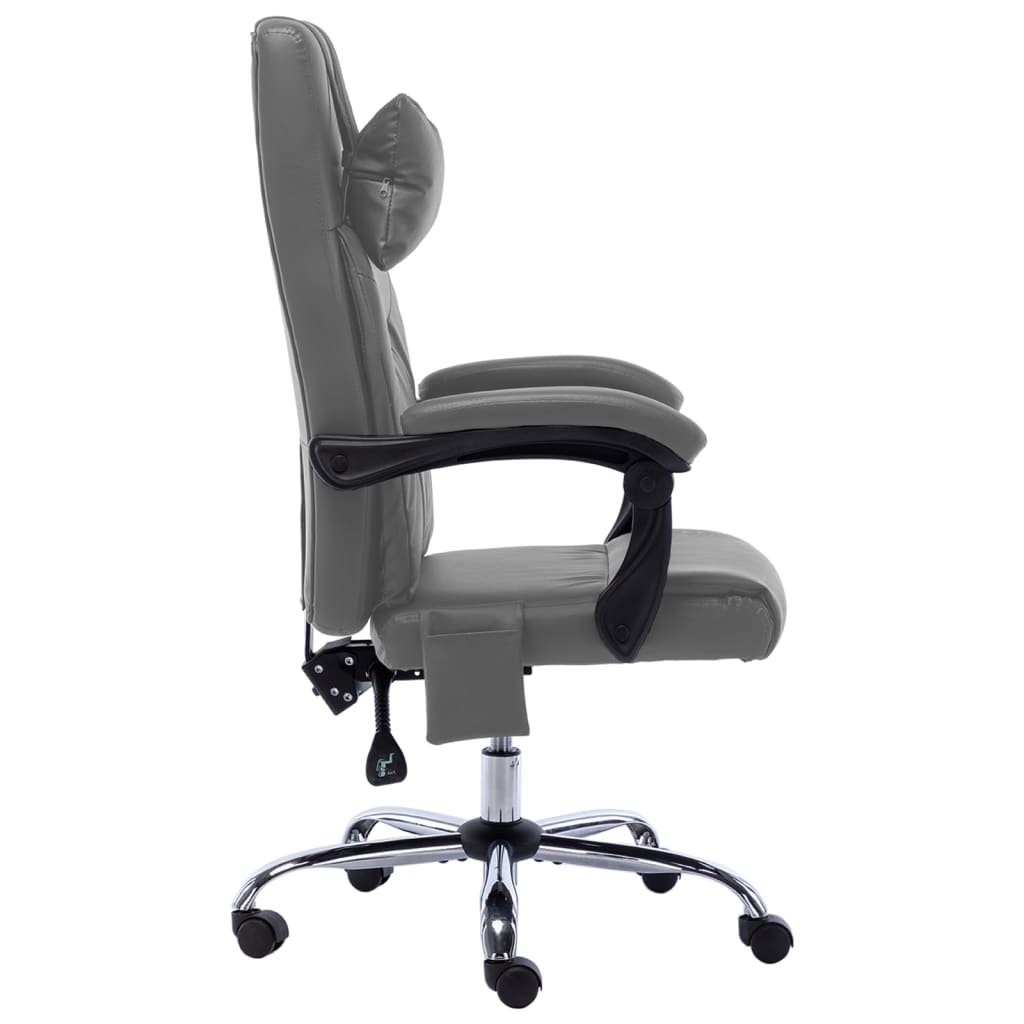 Chaise de bureau massante anthracite similicuir