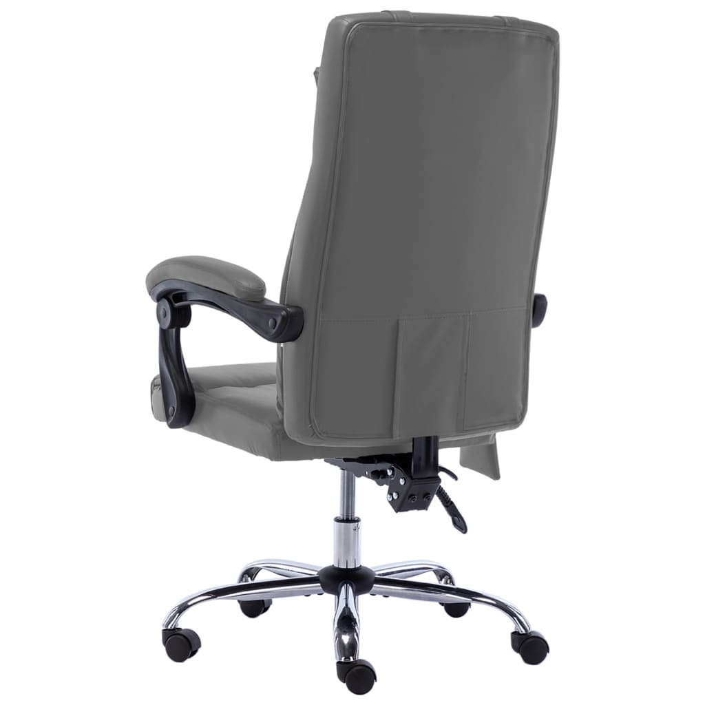 Chaise de bureau massante anthracite similicuir