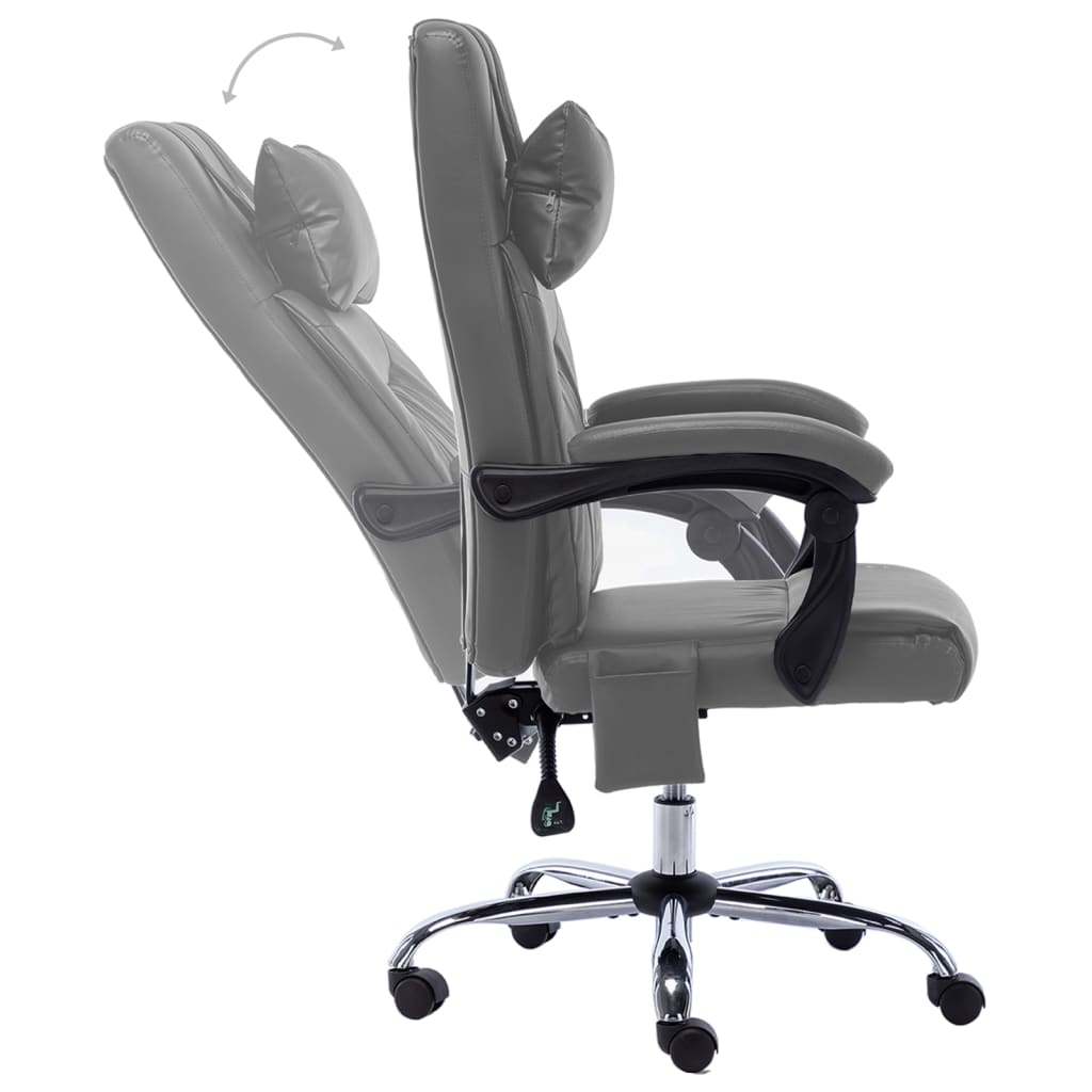 Chaise de bureau massante anthracite similicuir
