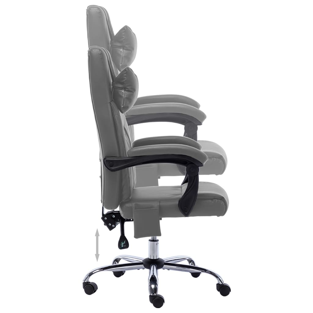 Chaise de bureau massante anthracite similicuir