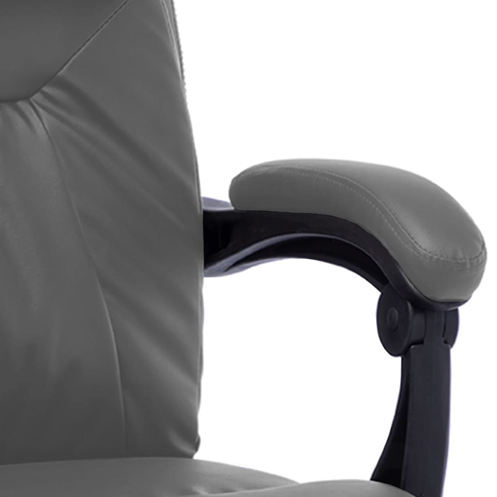 Chaise de bureau massante anthracite similicuir