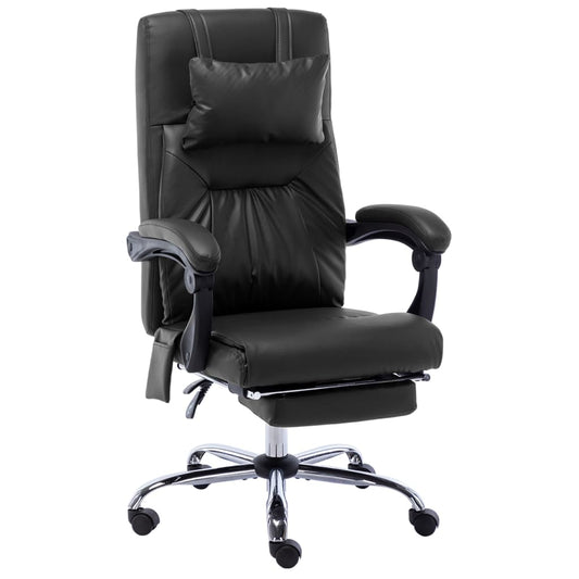 Fauteuil de bureau massant noir en similicuir