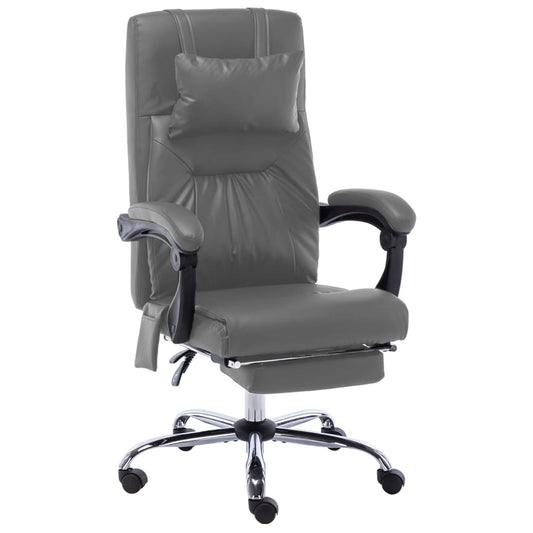 Fauteuil de bureau massant Anthracite Similicuir