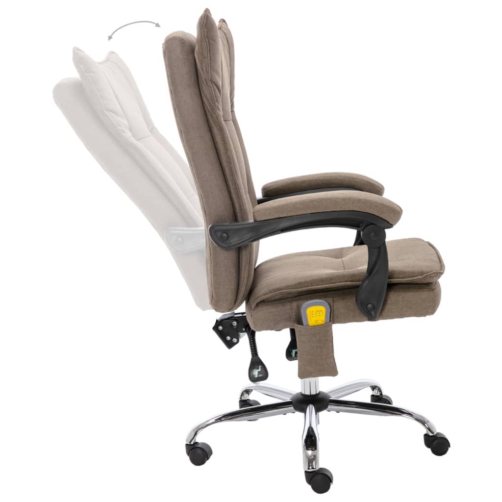 Massage-Bürostuhl Taupe Stoff