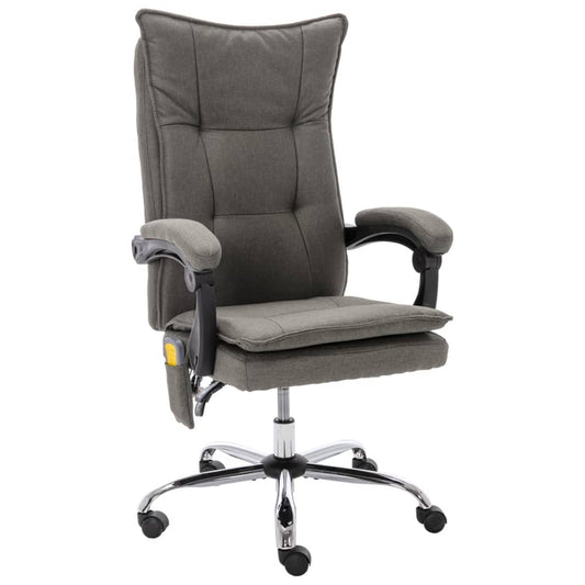 Fauteuil de bureau massant gris tissu