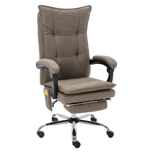 Fauteuil de bureau massant taupe en tissu