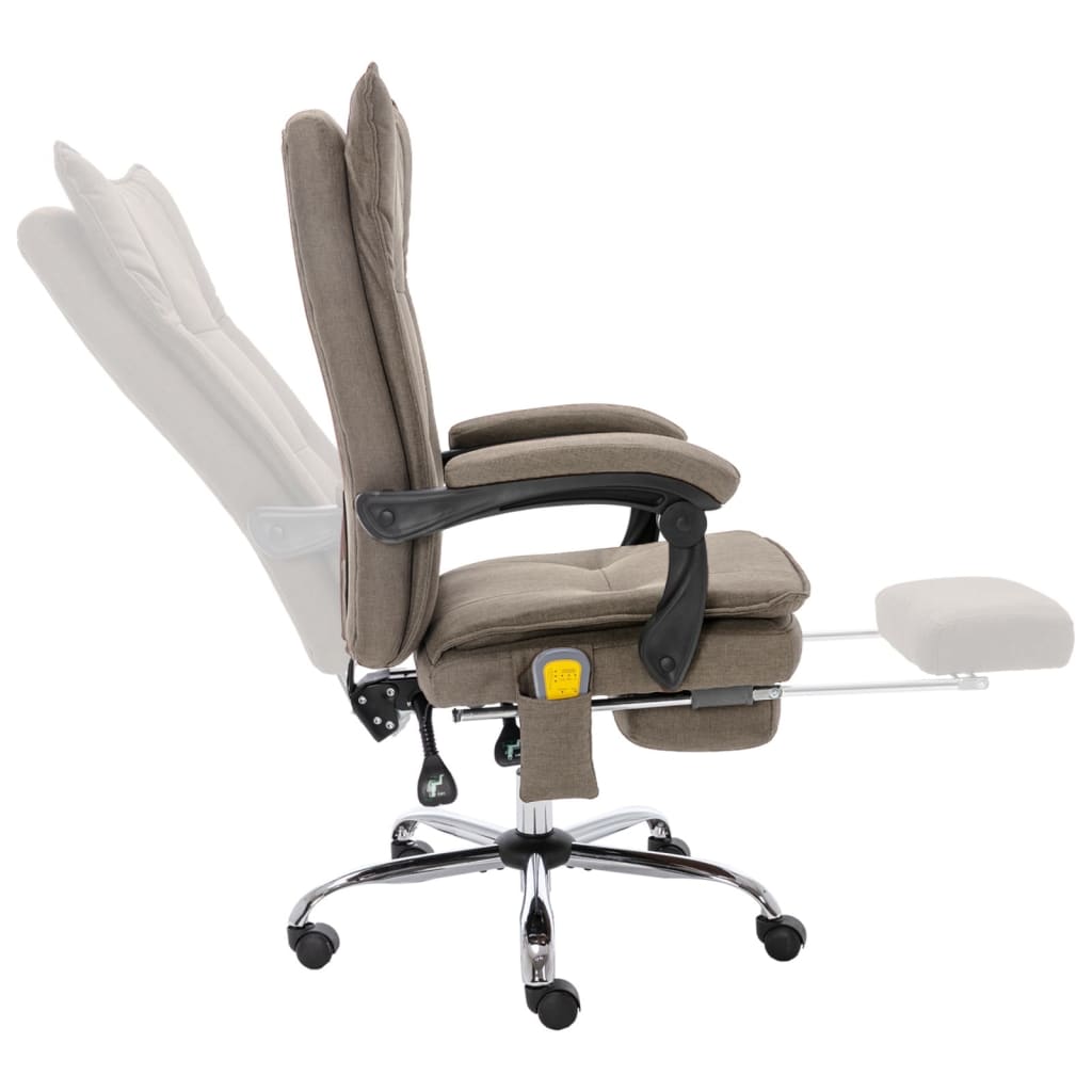 Massage Office Chair Taupe Fabric