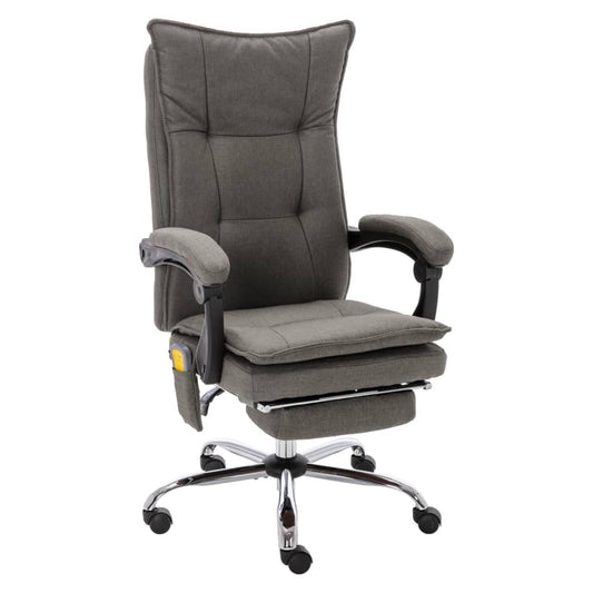 Fauteuil de bureau massant en tissu gris
