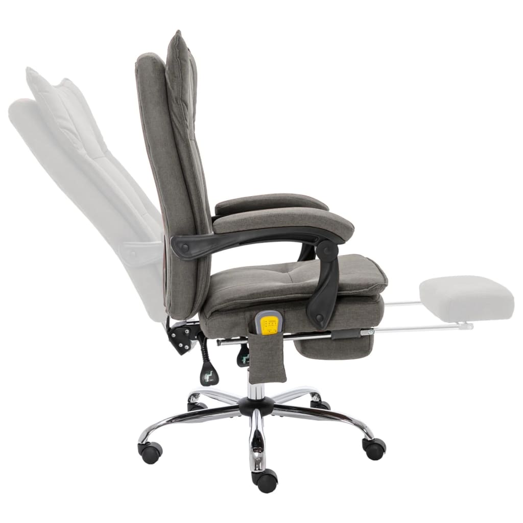 Massage Office Chair Grey Fabric