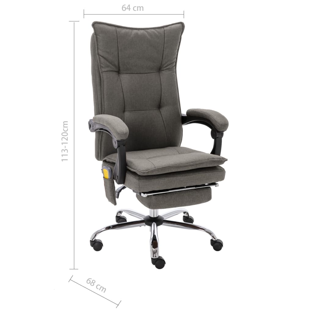 Massage Office Chair Grey Fabric