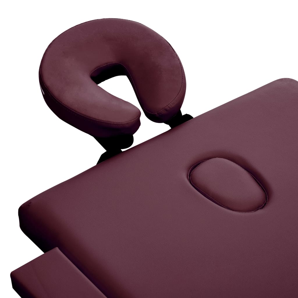 Massage Table Foldable 3 Sections Aluminum Dark Purple
