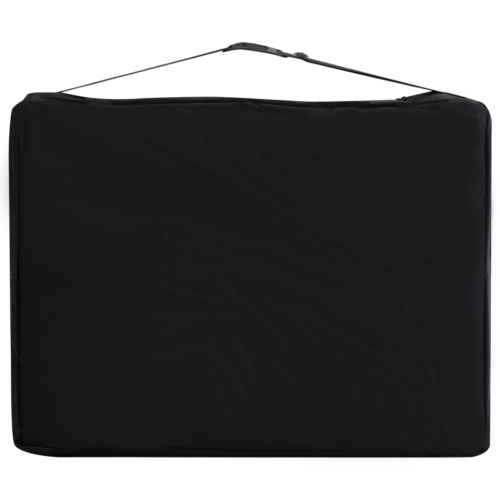 Table de massage pliable 2 zones avec cadre en aluminium noir et blanc