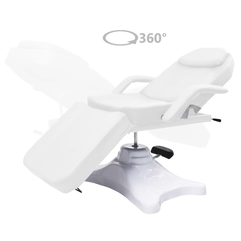 Table de massage blanche 180x62x(86,5-118) cm