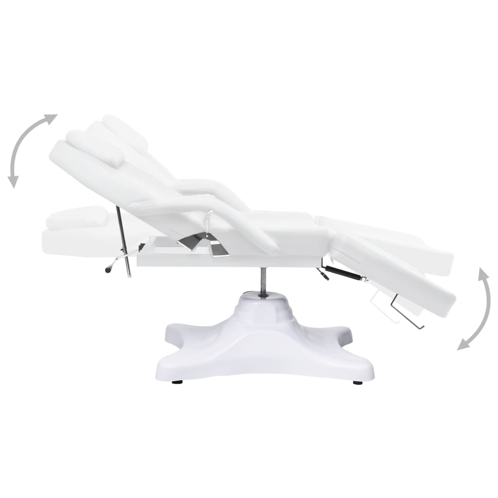 Table de massage blanche 180x62x(86,5-118) cm