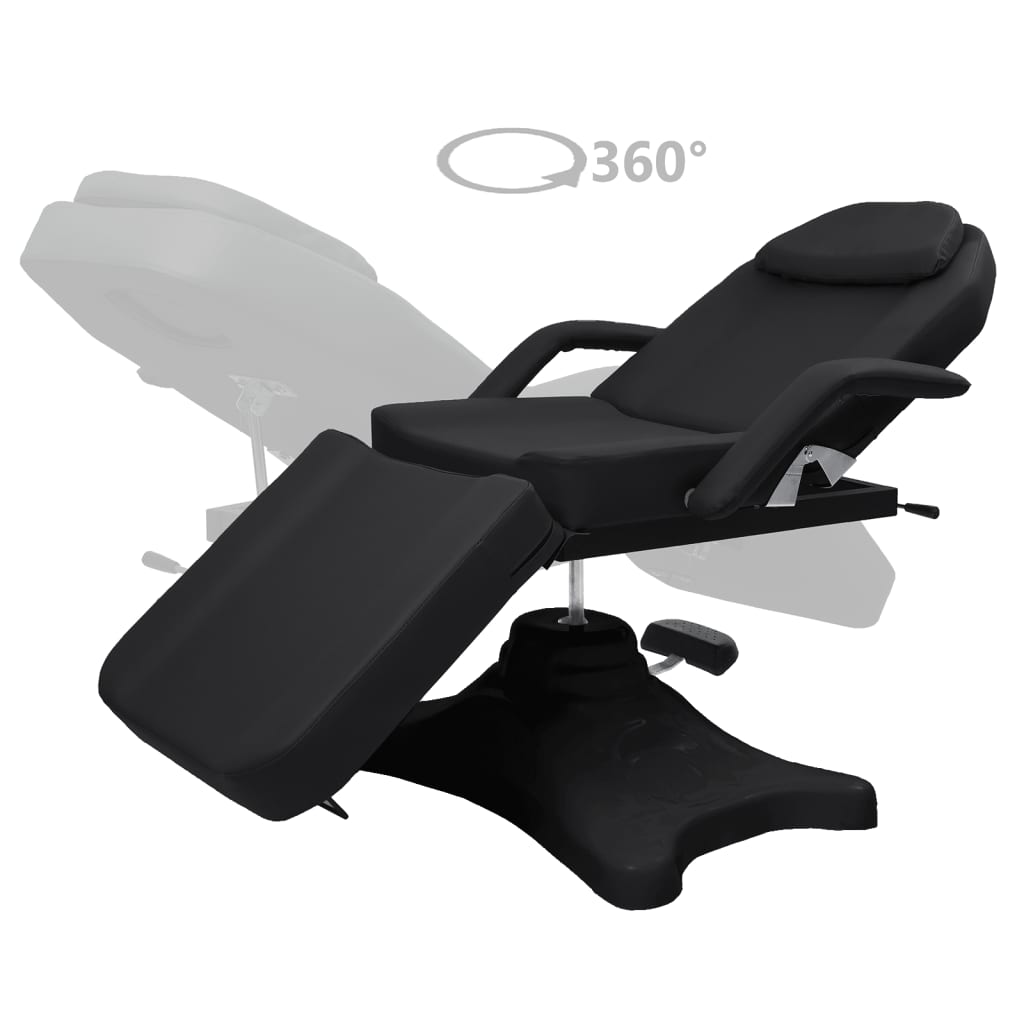 Table de massage noire 180x62x(86,5-118) cm