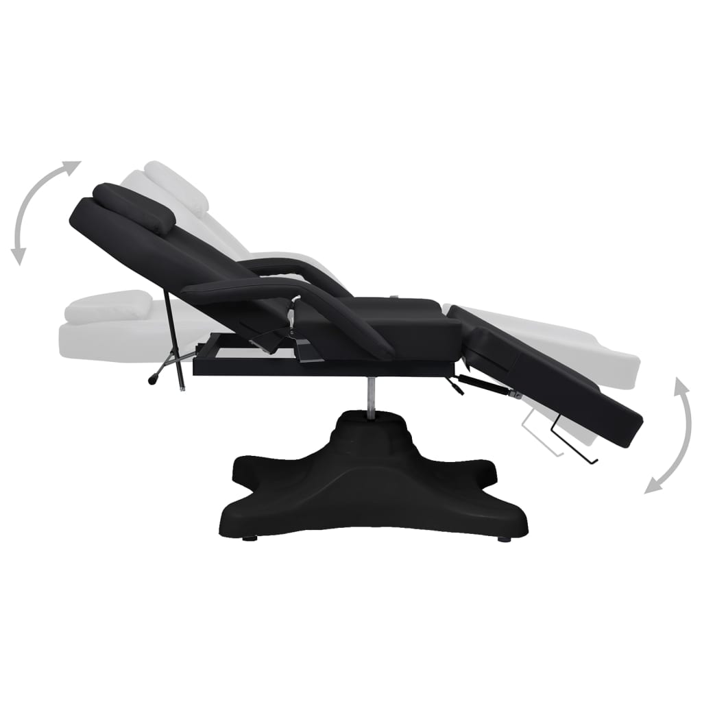 Table de massage noire 180x62x(86,5-118) cm