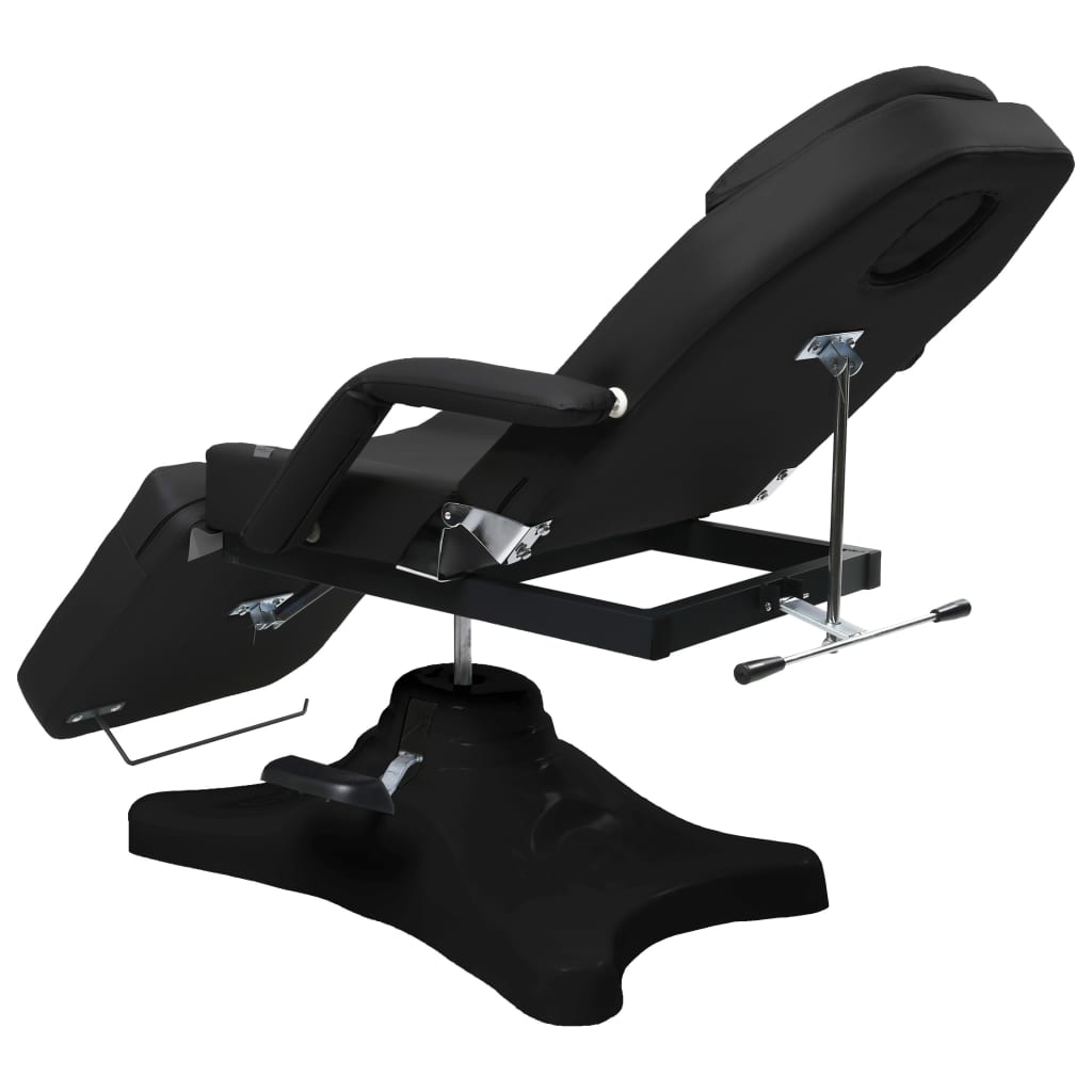 Table de massage noire 180x62x(86,5-118) cm