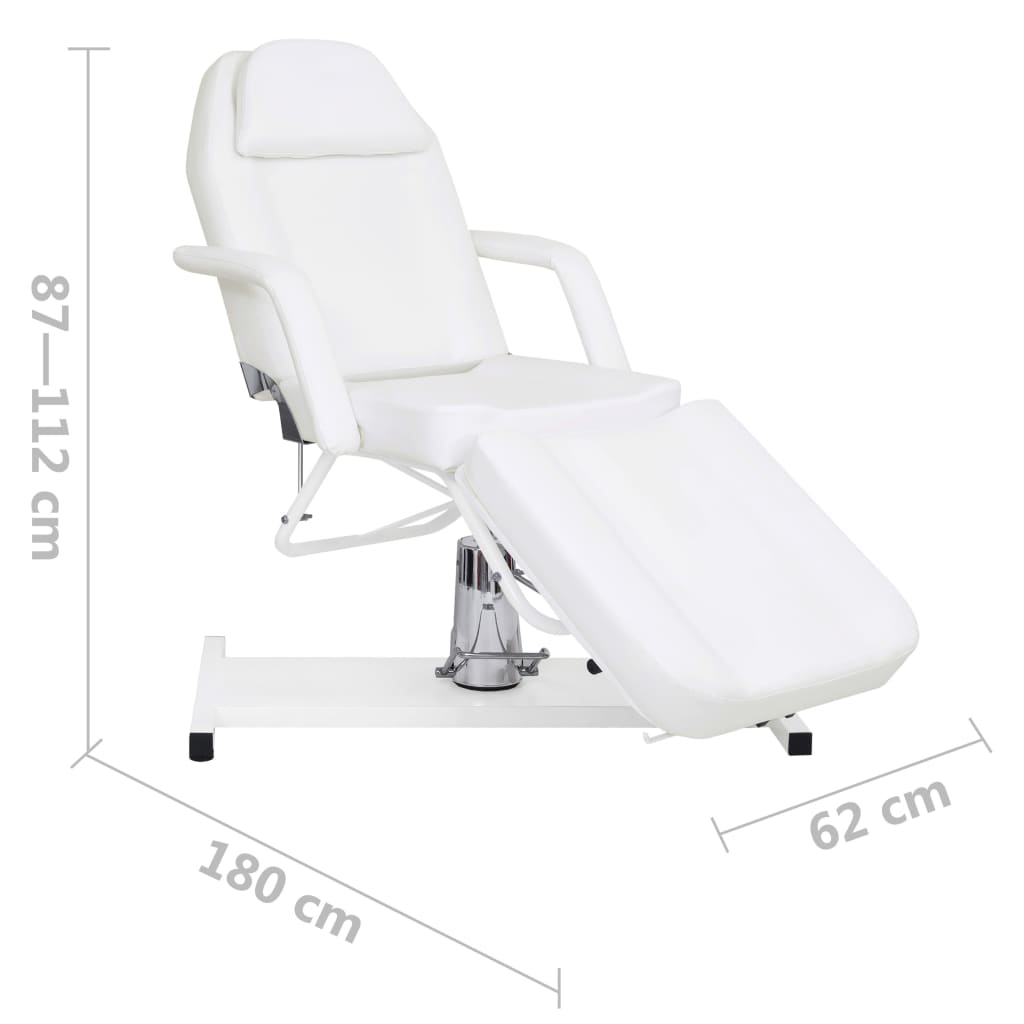 Table de massage blanche 180x62x(87-112) cm
