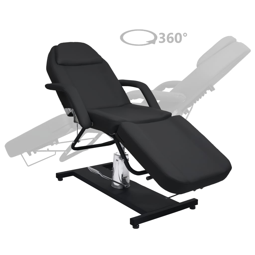 Table de massage noire 180x62x(87-112) cm