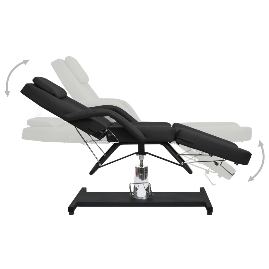 Table de massage noire 180x62x(87-112) cm