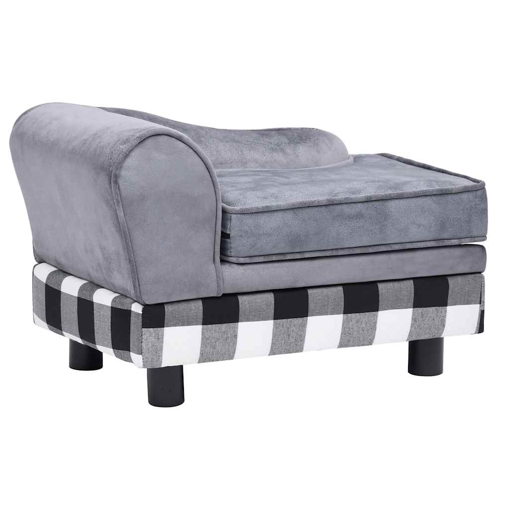 Hundesofa Grau 57x34x36 cm Plüsch
