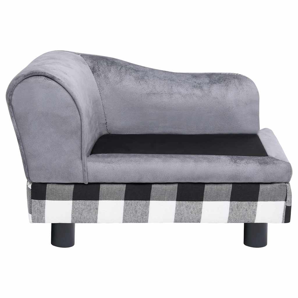 Hundesofa Grau 57x34x36 cm Plüsch