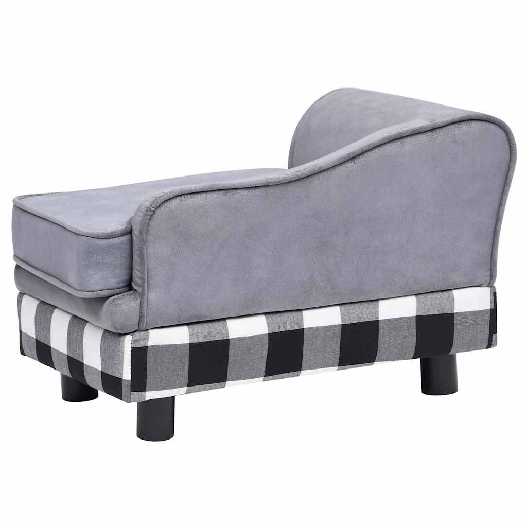 Hundesofa Grau 57x34x36 cm Plüsch