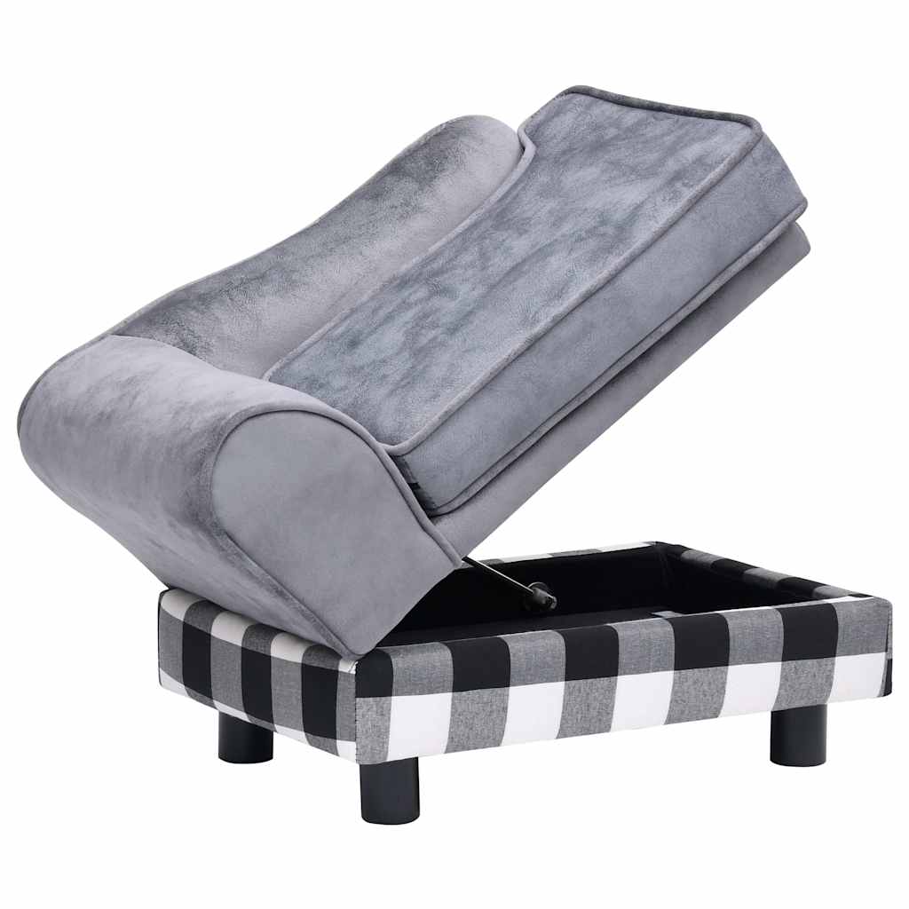 Hundesofa Grau 57x34x36 cm Plüsch