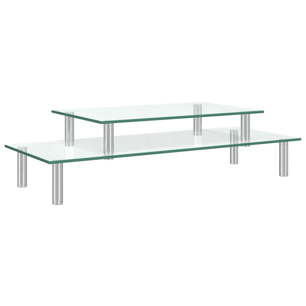 Monitor Stand 2-Tier Transparent Glass
