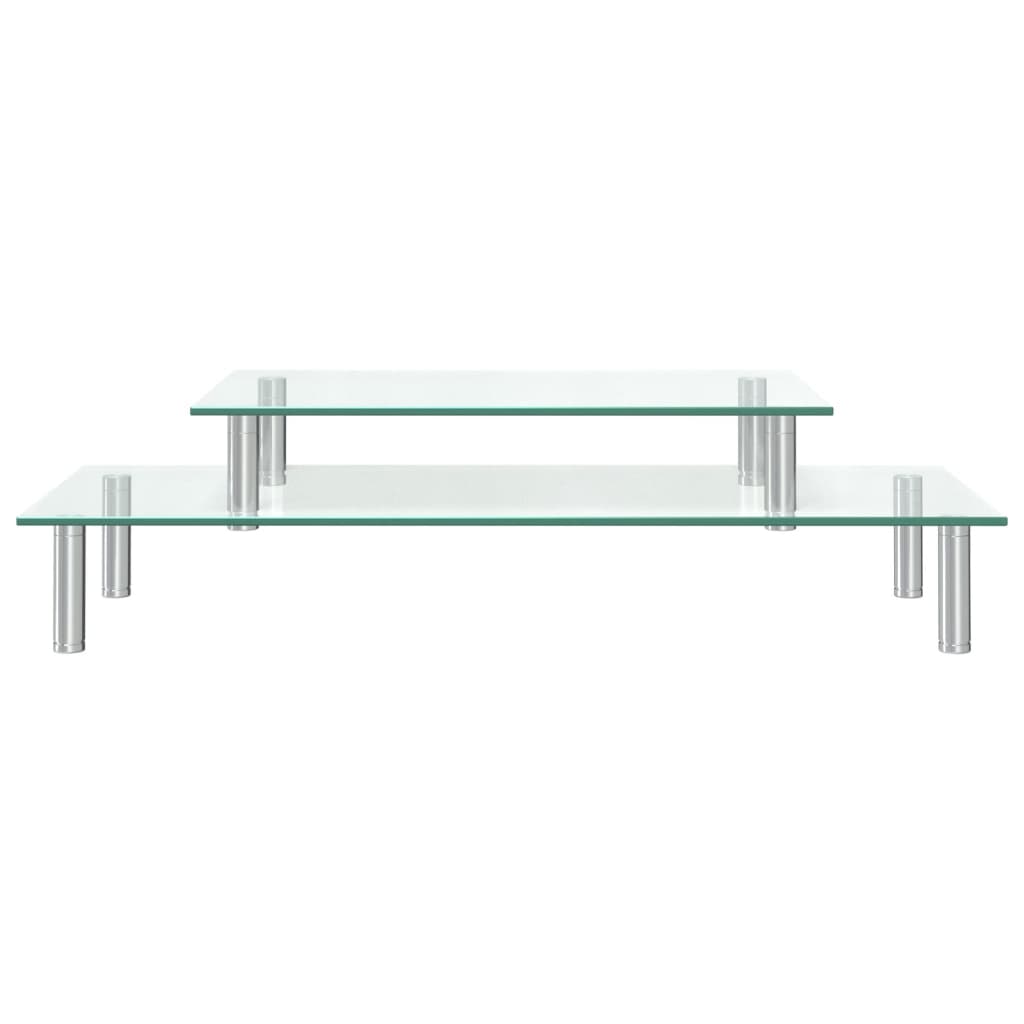 Monitor Stand 2-Tier Transparent Glass