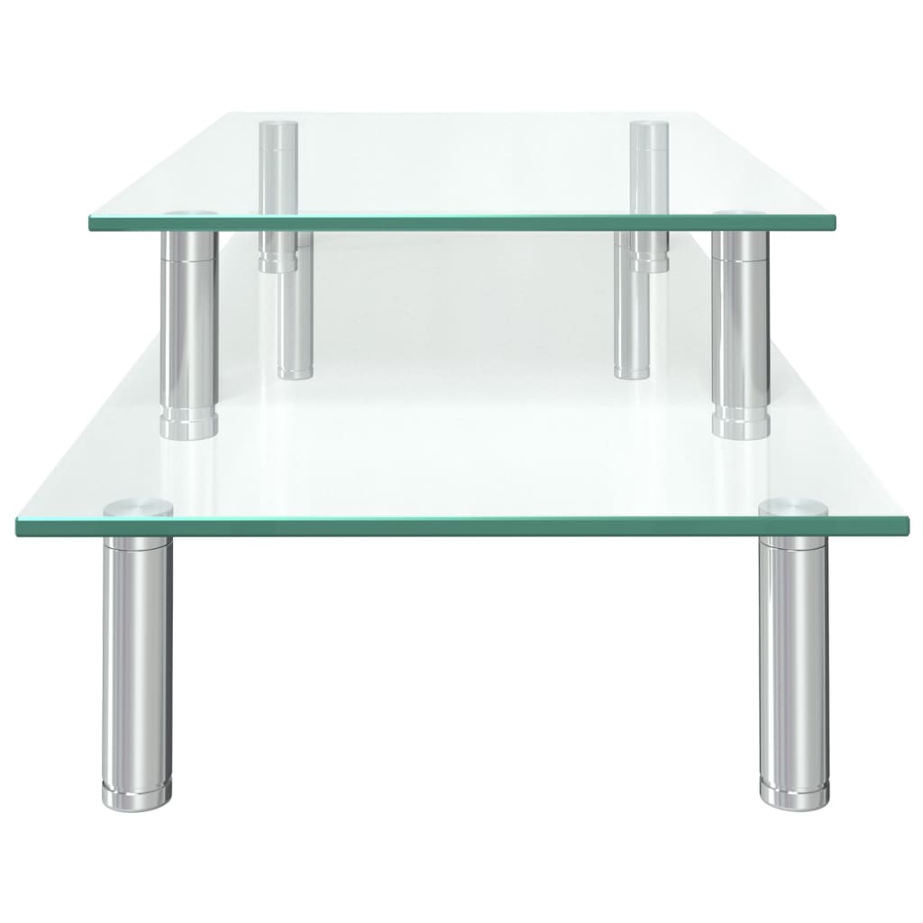 Monitor Stand 2-Tier Transparent Glass