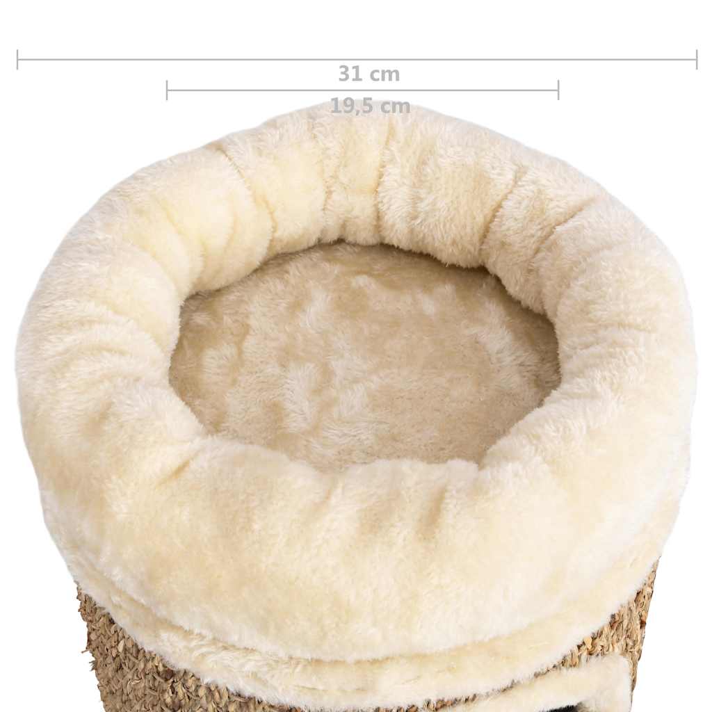 Katzenhaus mit Luxuriösem Katzenbett 33 cm Seegras