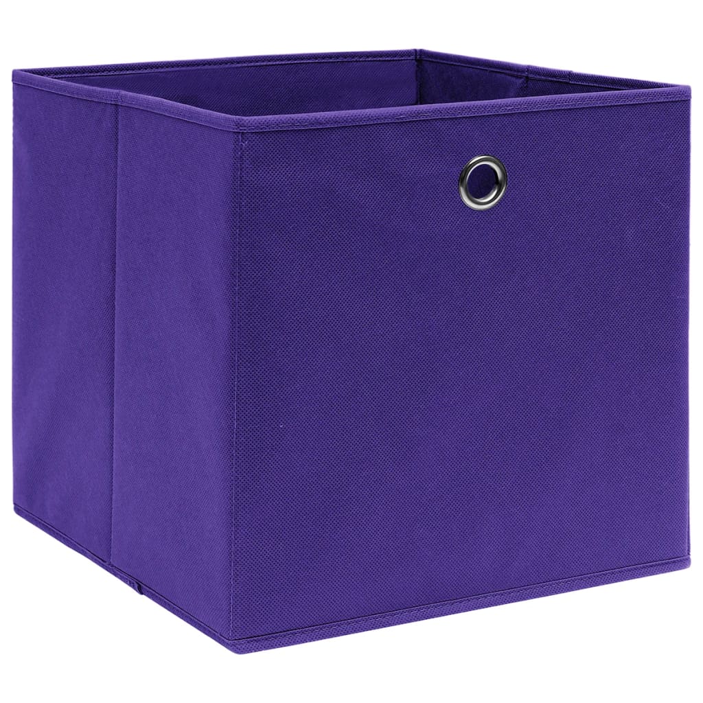 Storage Boxes 10 pcs. Non-Woven Fabric 28x28x28 cm Purple