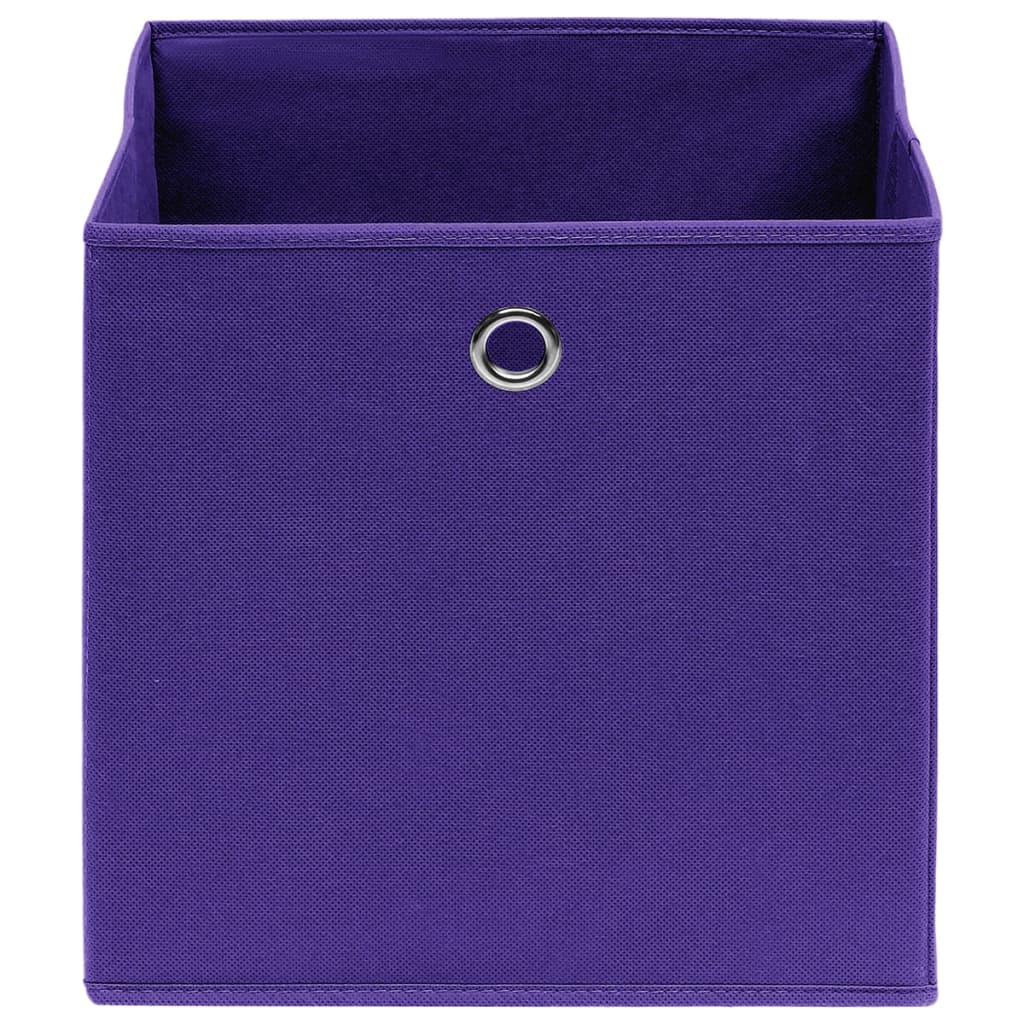 Storage Boxes 10 pcs. Non-Woven Fabric 28x28x28 cm Purple
