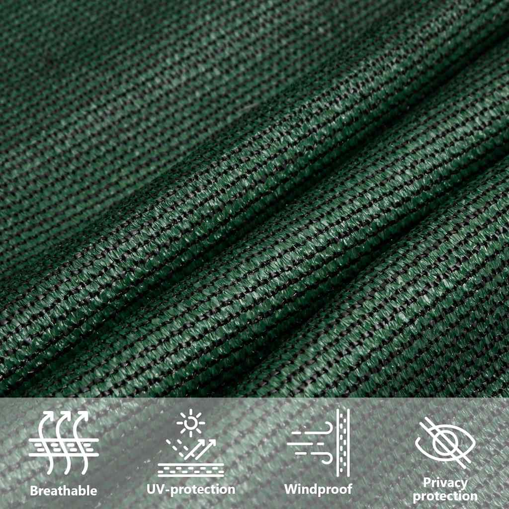 Sonnensegel 160 g/m² Dunkelgrün 5x7x7 m HDPE