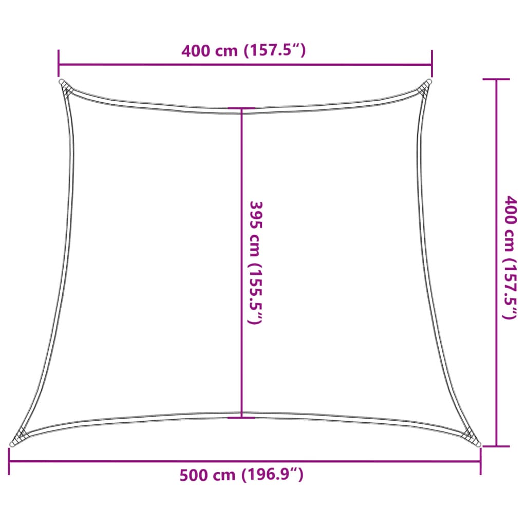 Sonnensegel 160 g/m² Dunkelgrün 4/5x4 m HDPE