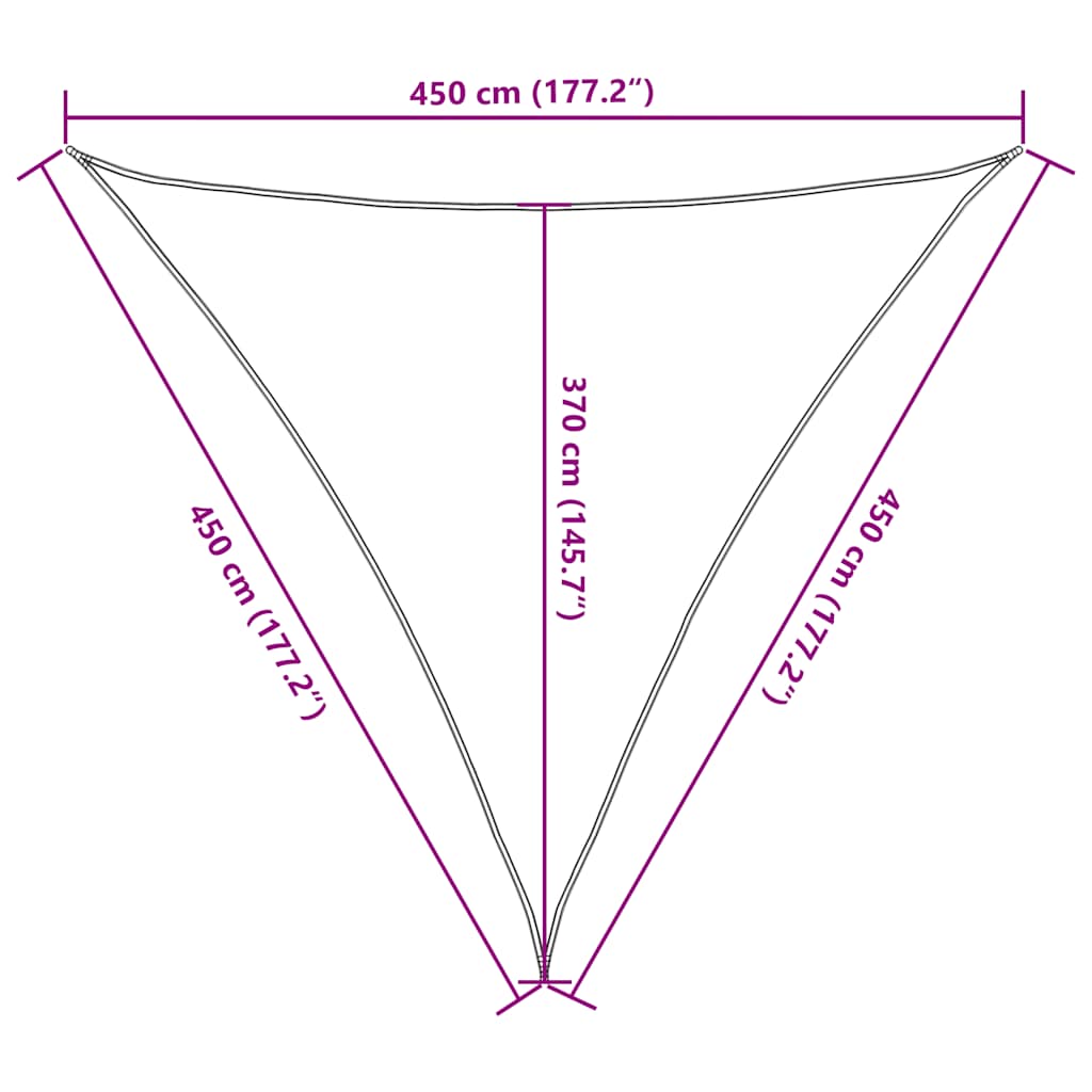 Sonnensegel 160 g/m² Dreieckig Blau 4,5x4,5x4,5 m HDPE