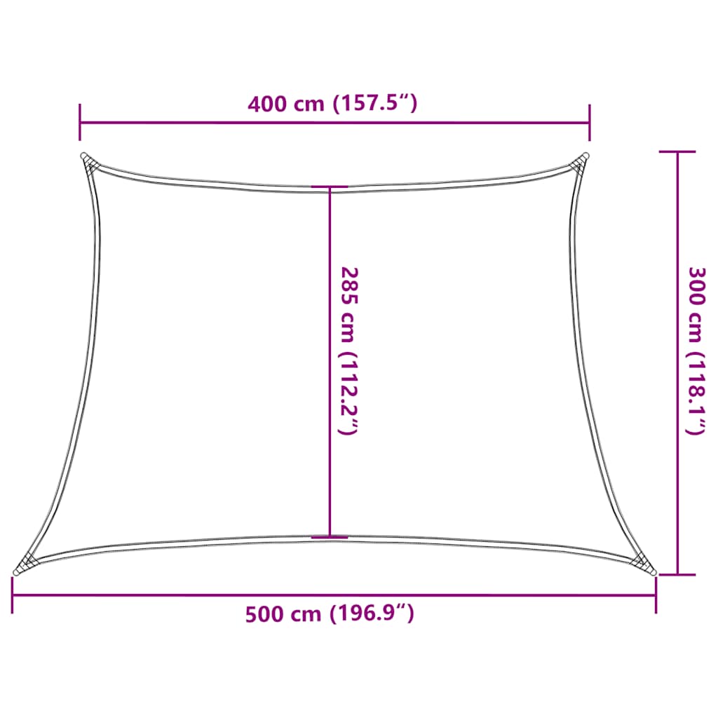 Sonnensegel 160 g/m² Trapezform Blau 4/5x3 m HDPE