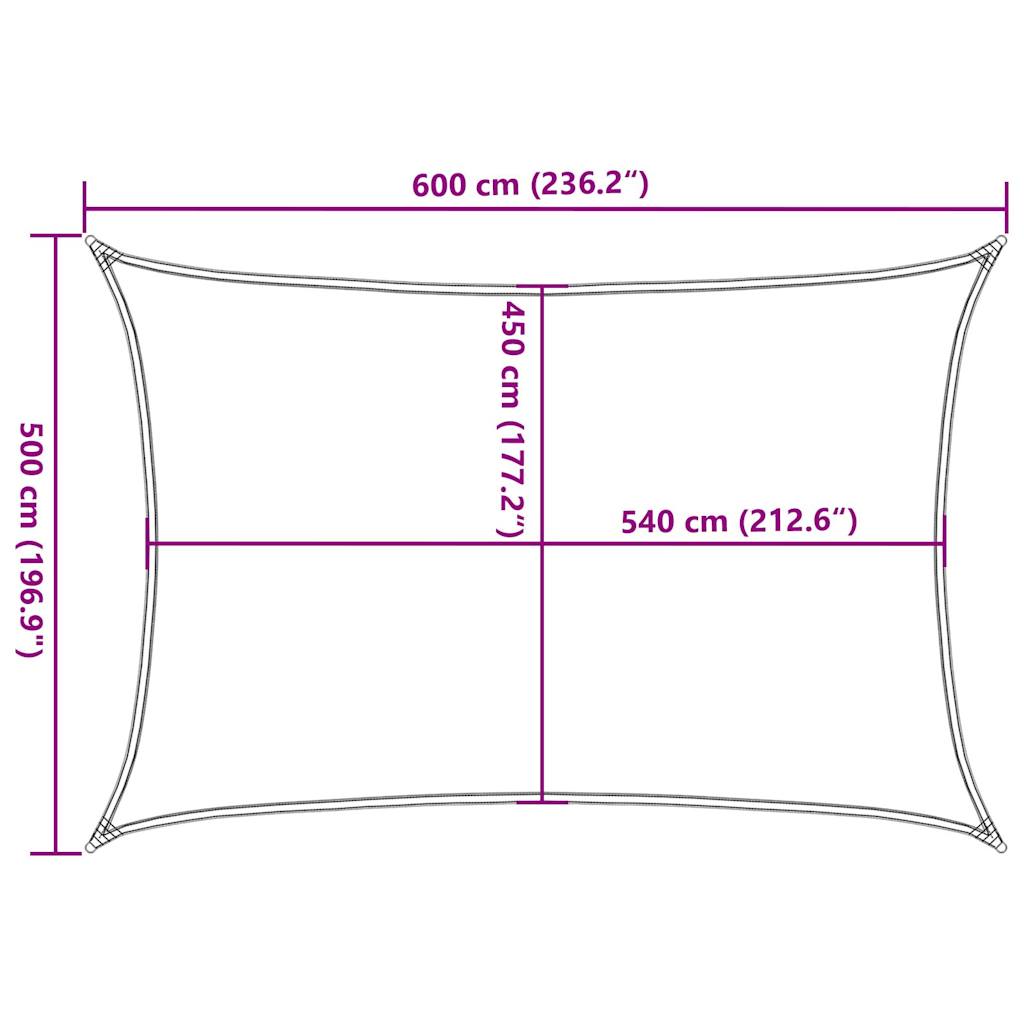 Sonnensegel 160 g/m² Rechteckig Gelb 5x6 m HDPE