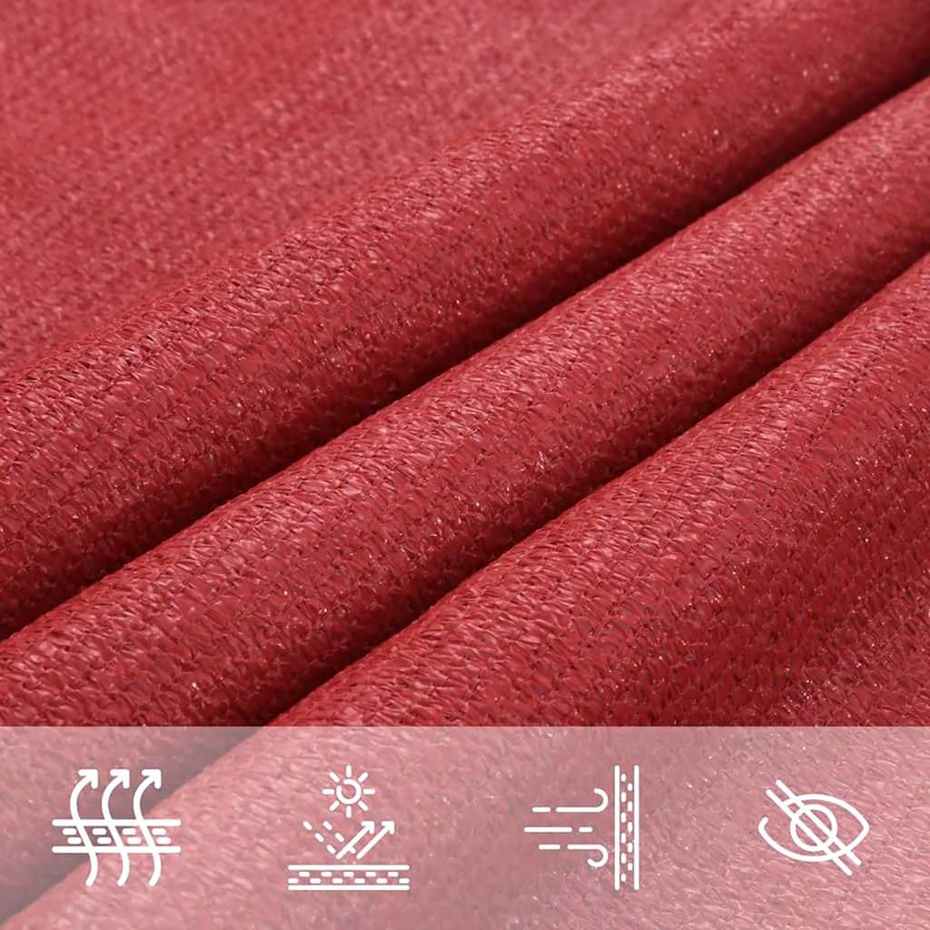 Sonnensegel 160 g/m² Rot 2x5 m HDPE