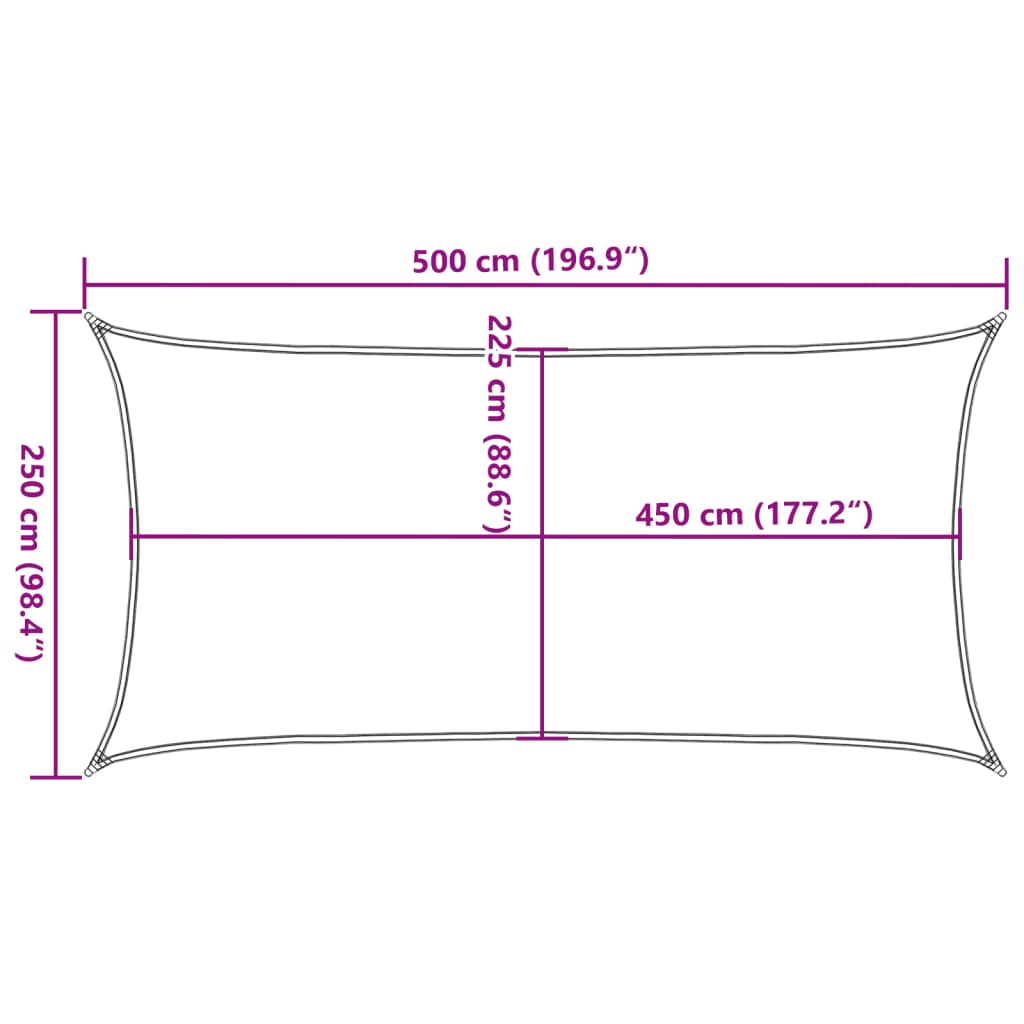 Sonnensegel 160 g/m² Orange 2,5x5 m HDPE